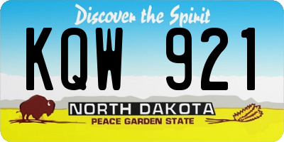 ND license plate KQW921