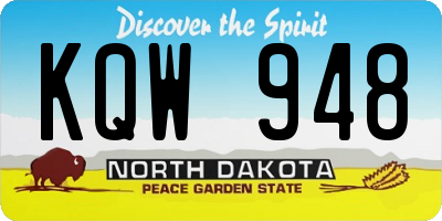 ND license plate KQW948