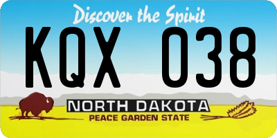 ND license plate KQX038