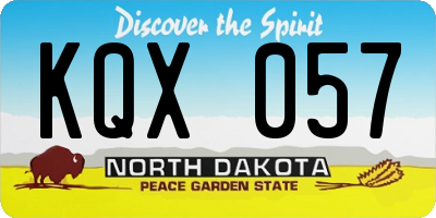 ND license plate KQX057