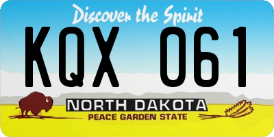 ND license plate KQX061