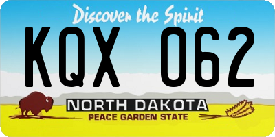 ND license plate KQX062