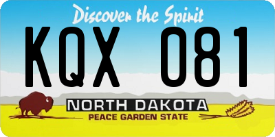 ND license plate KQX081