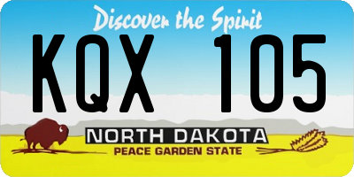 ND license plate KQX105