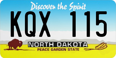 ND license plate KQX115