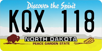 ND license plate KQX118