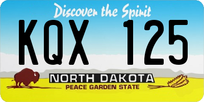 ND license plate KQX125