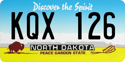 ND license plate KQX126