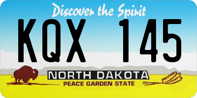ND license plate KQX145