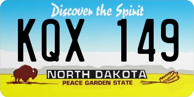 ND license plate KQX149
