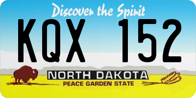 ND license plate KQX152