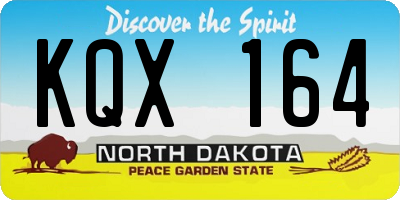 ND license plate KQX164