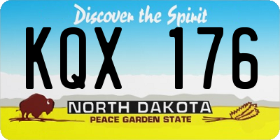 ND license plate KQX176
