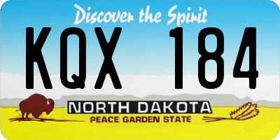 ND license plate KQX184