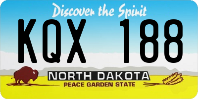 ND license plate KQX188