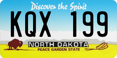 ND license plate KQX199
