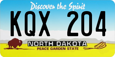 ND license plate KQX204