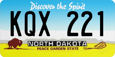 ND license plate KQX221
