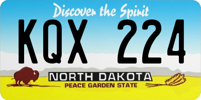 ND license plate KQX224