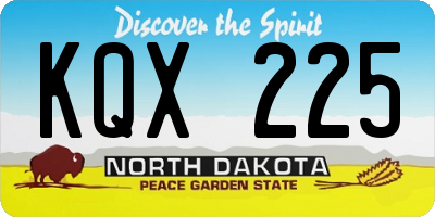ND license plate KQX225