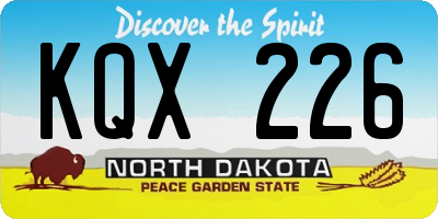 ND license plate KQX226