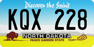 ND license plate KQX228