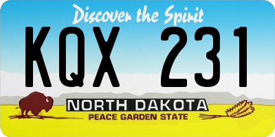 ND license plate KQX231