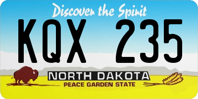 ND license plate KQX235