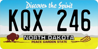 ND license plate KQX246