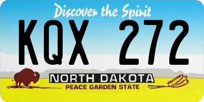 ND license plate KQX272