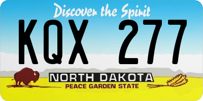 ND license plate KQX277