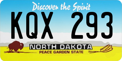 ND license plate KQX293