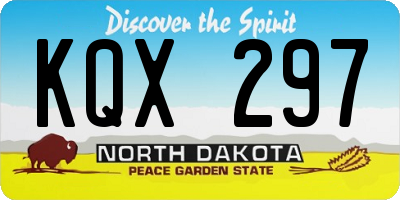 ND license plate KQX297