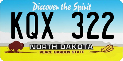 ND license plate KQX322