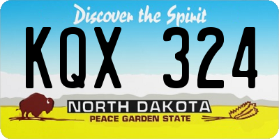 ND license plate KQX324