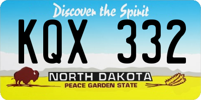 ND license plate KQX332