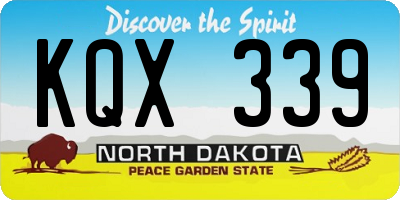 ND license plate KQX339