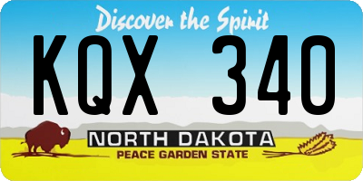 ND license plate KQX340