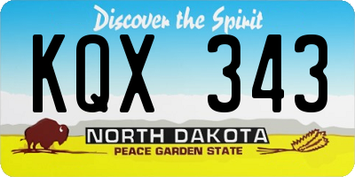 ND license plate KQX343