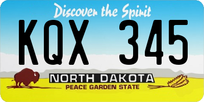 ND license plate KQX345