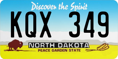 ND license plate KQX349