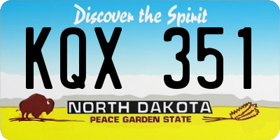 ND license plate KQX351