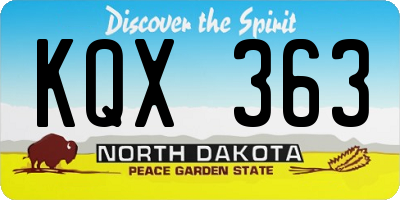 ND license plate KQX363