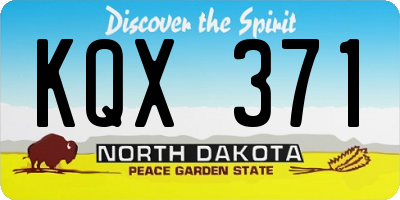 ND license plate KQX371