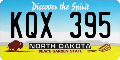 ND license plate KQX395