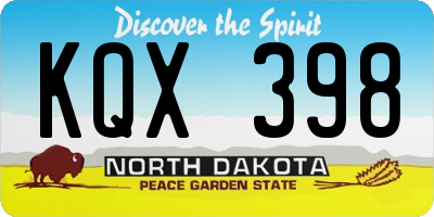 ND license plate KQX398