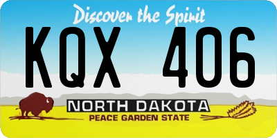 ND license plate KQX406