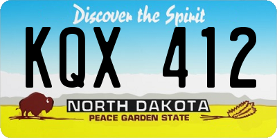 ND license plate KQX412