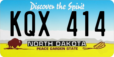 ND license plate KQX414