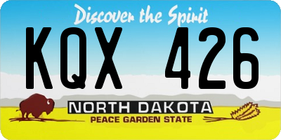 ND license plate KQX426